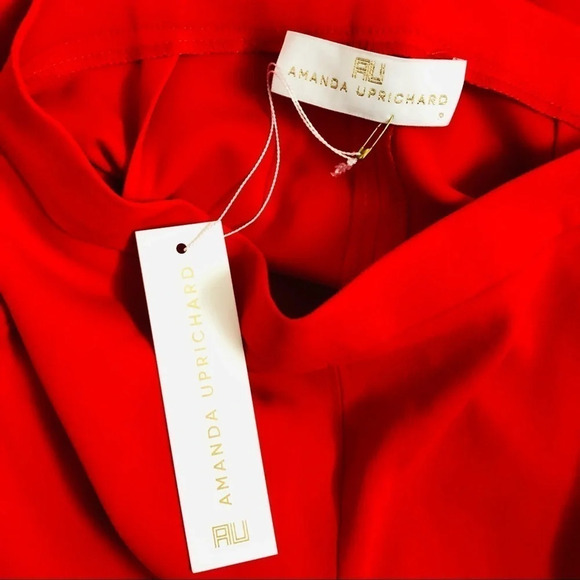 Amanda Uprichard Trousers Red Flare Leg XS NWT - Picture 2 of 9